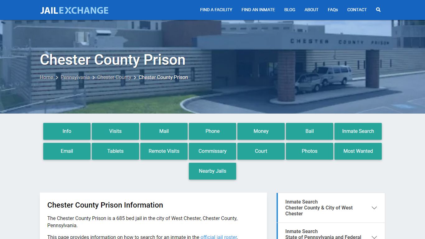 Chester County Prison, PA Inmate Search, Information - Jail Exchange